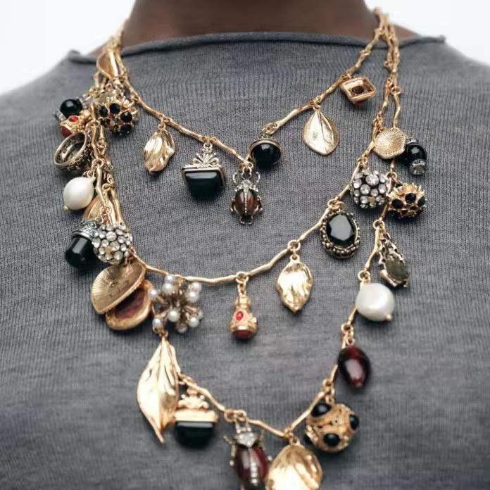 3 Layer Exotic Charm Necklace