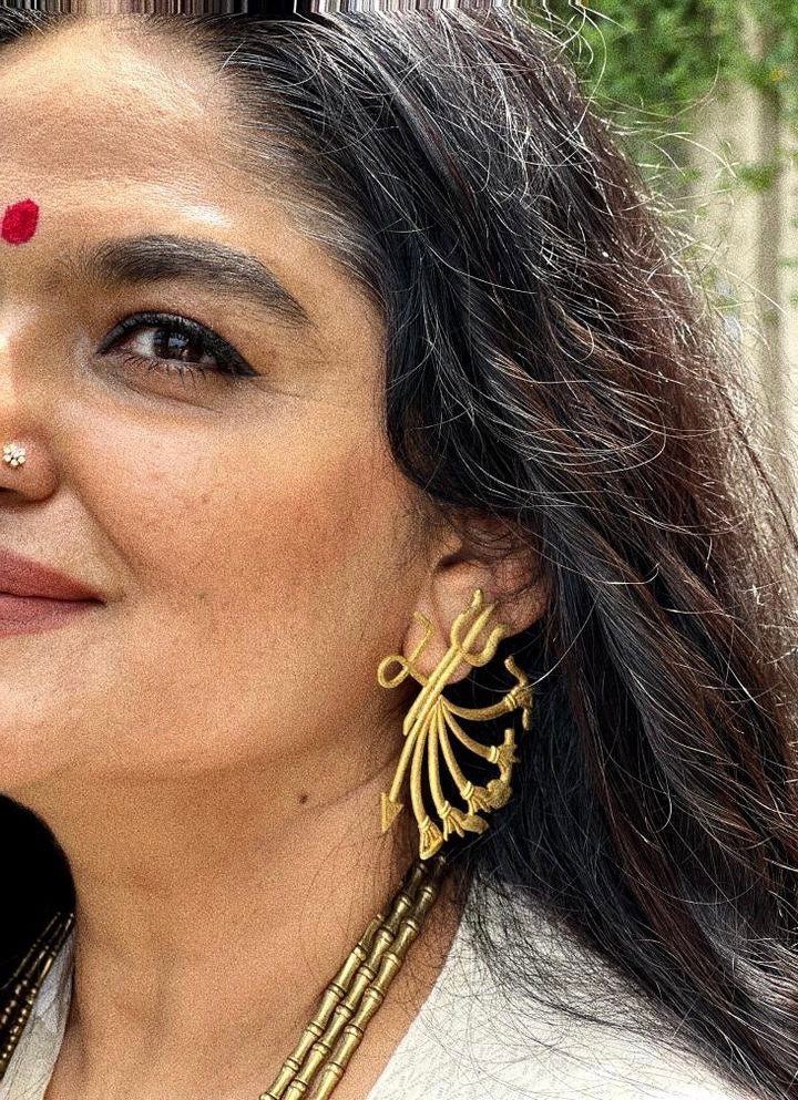 Gold Plated Durga Ma Earring