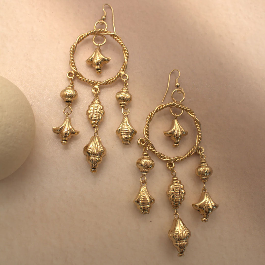 Golden Dreamcatcher Dangler Earrings