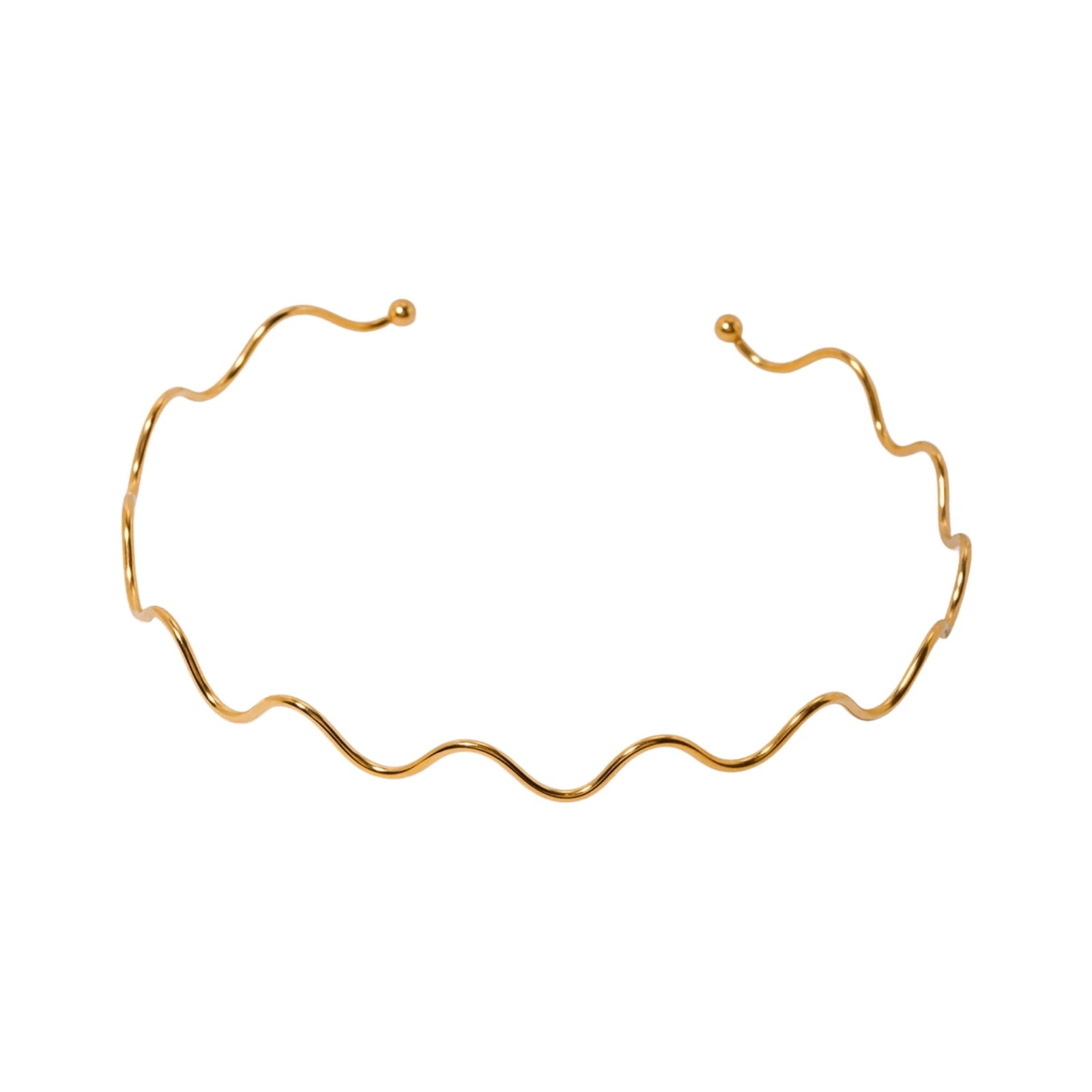 Golden Thin Waves Minimalist Choker Necklace
