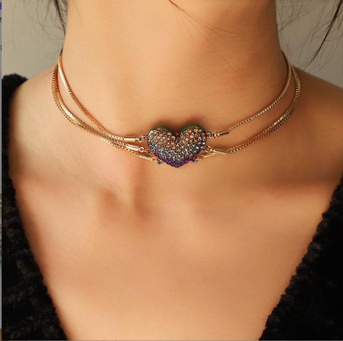 Choke In Style - Copper and Crystal Rhinestone Choker Necklace