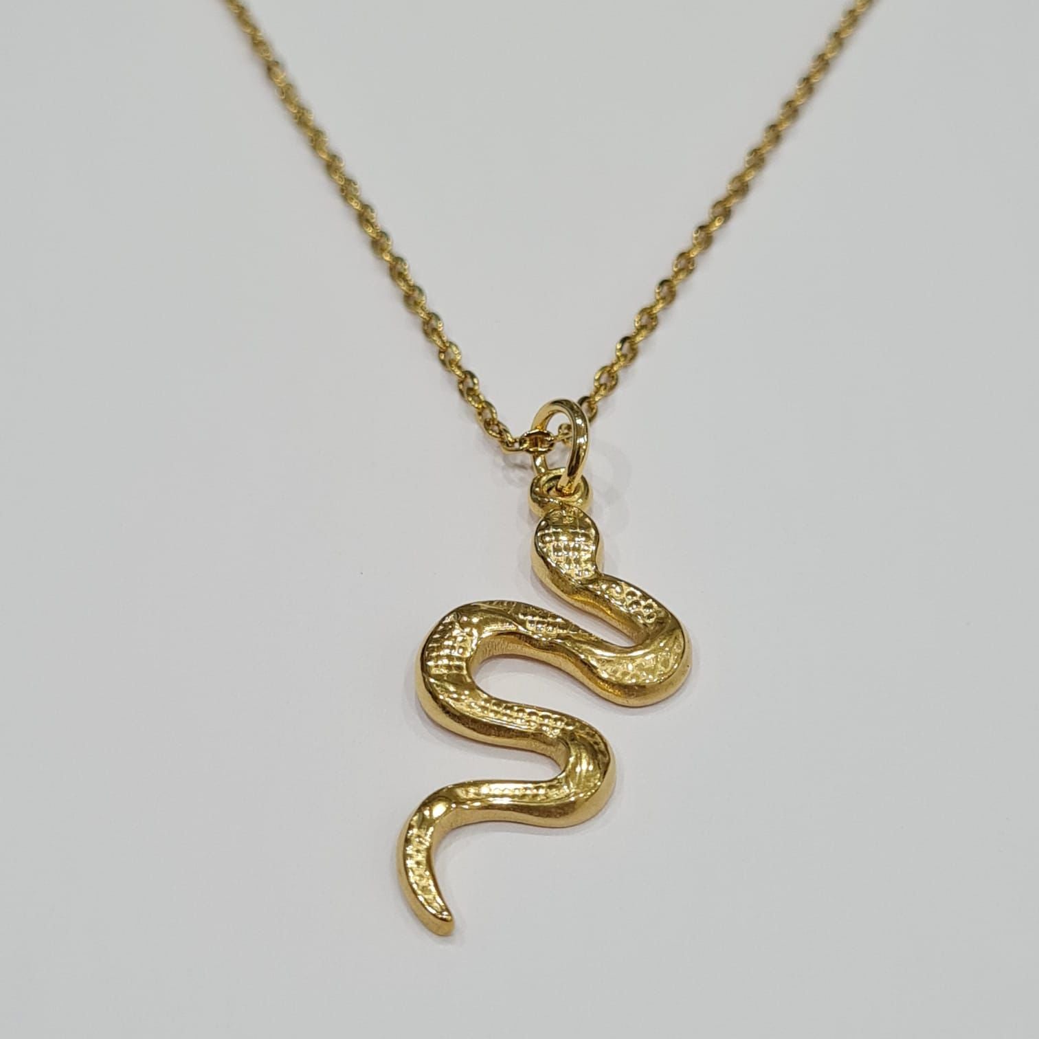 Hisss Charmer - Stainless steel golden chain with pendant