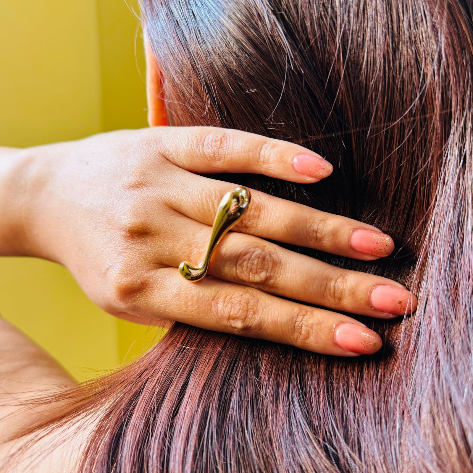 Golden Waterdrop Statement Ring Product