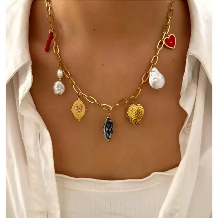 Golden mini mood necklace from Aadiraa by Aarushi