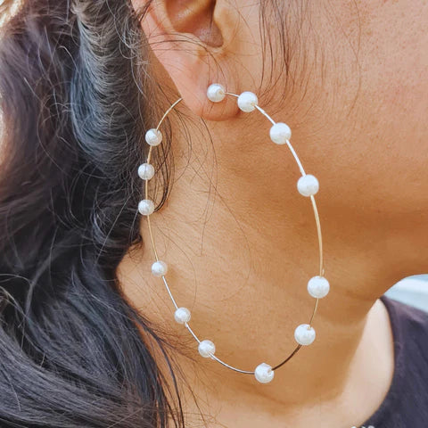 Pearl it hoop earring by Aadira 