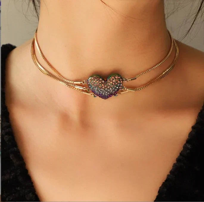 Crystal Rhinestone Choker Necklace from Aadiraa by Aarushi