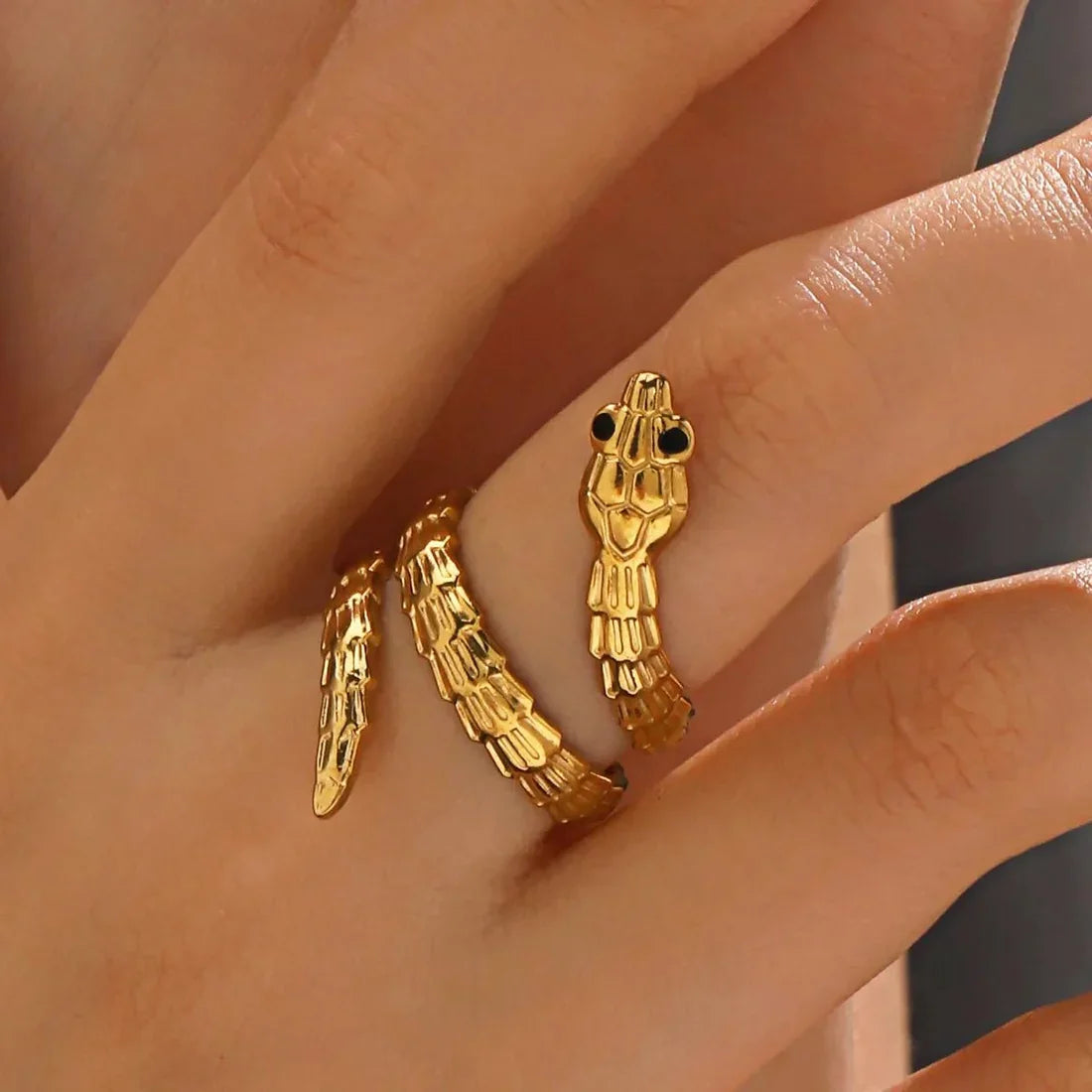 Contemporary Golden snake ring by Aadiraa by Aarushi 