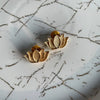 Minimal Golden lotus studs 