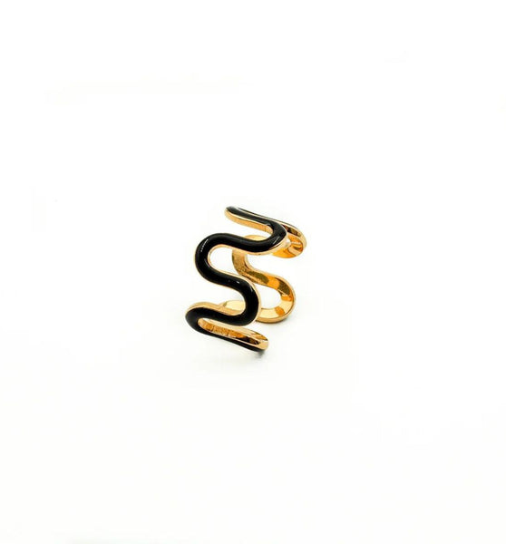 Classy Black Curve Styled Ring