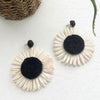 Black and White Sunflower Earrings