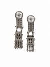 Silver-finish Oxidised Horse Drop Jhumka