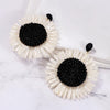 Black and White Sunflower Earrings