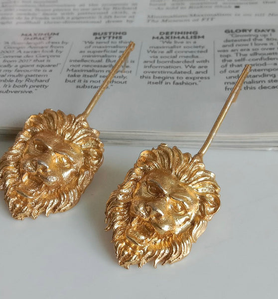 Lioness Face Earrings