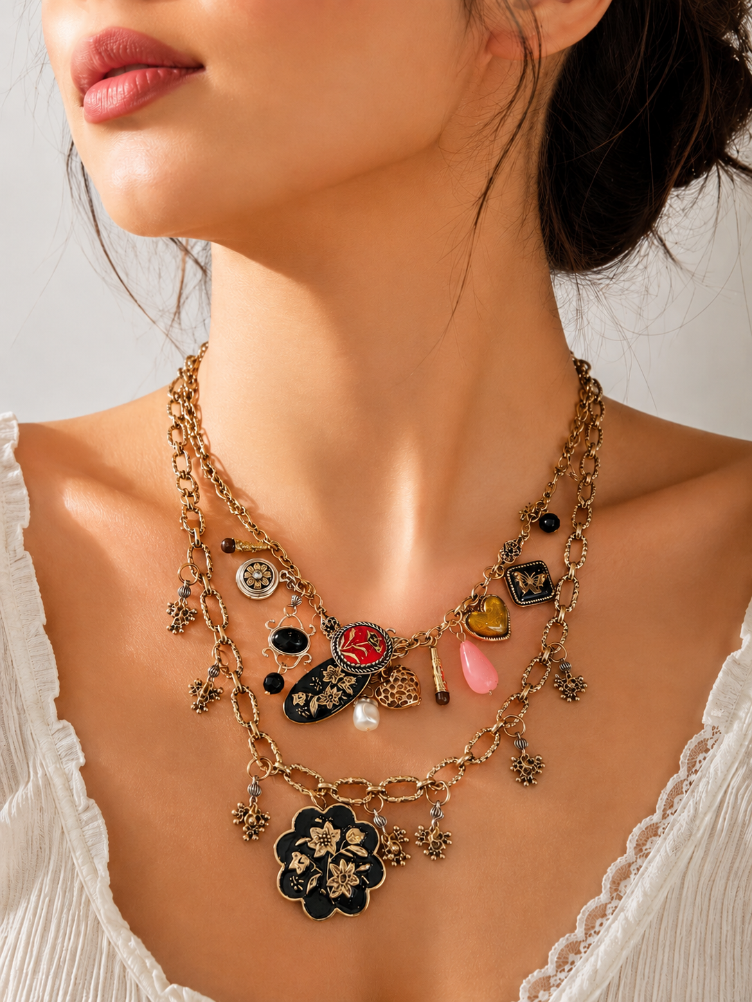 Silver Ghungroo Chain Necklace