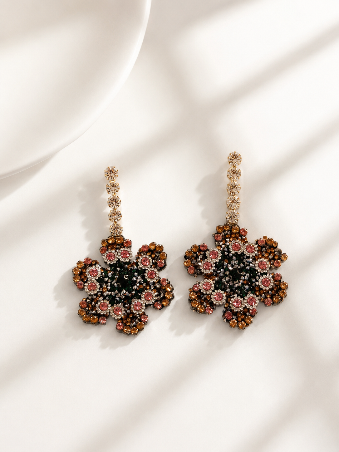 Dark Rosette Earrings