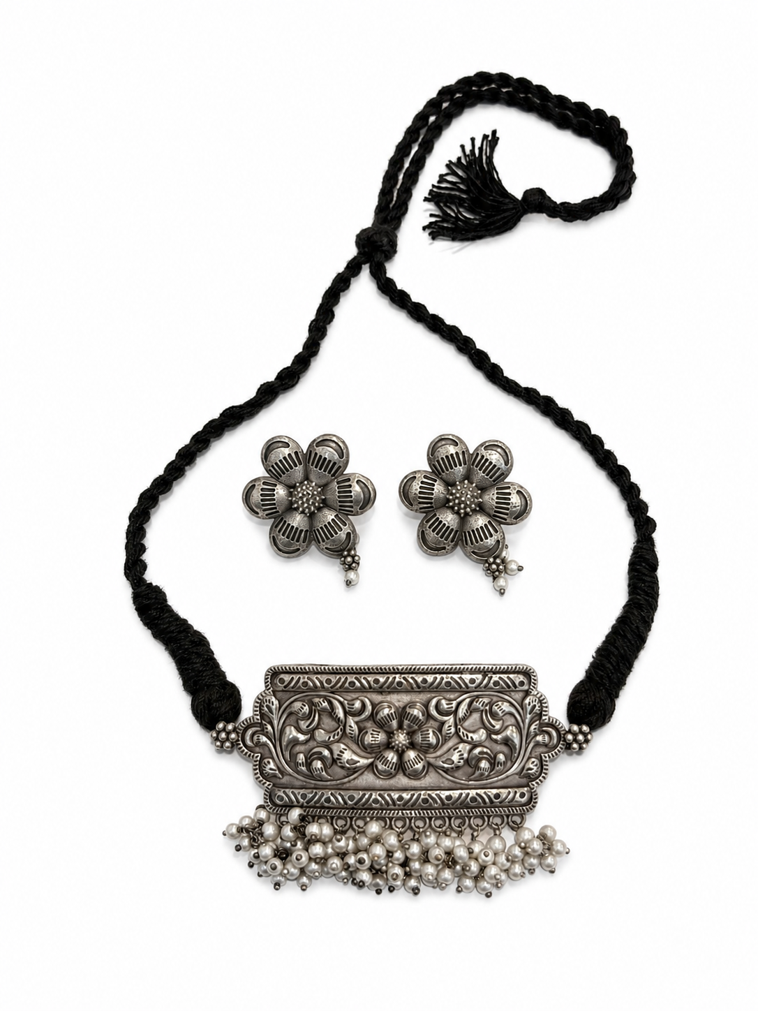 Desi-Boho Oxidised Choker Set