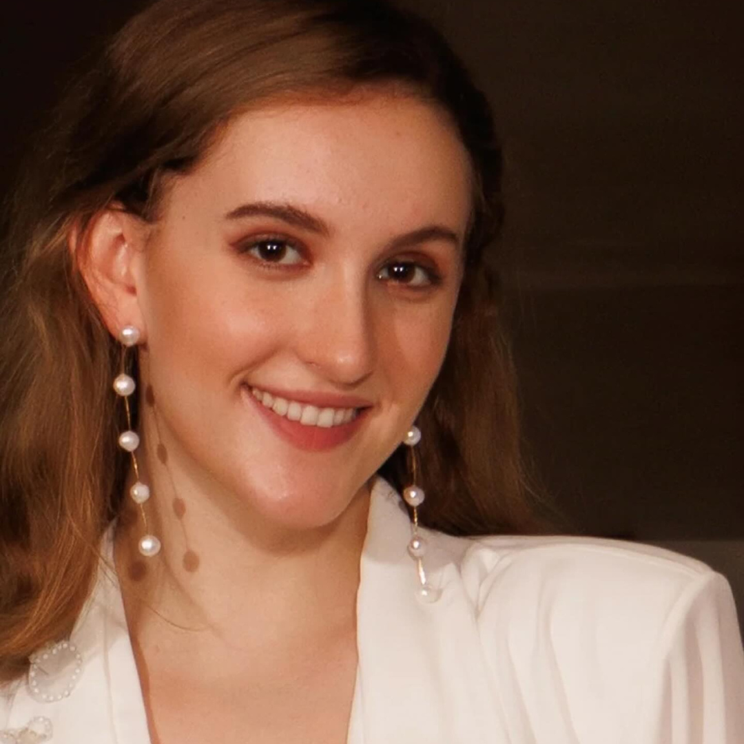 Cascading Ivory Pearls Earring