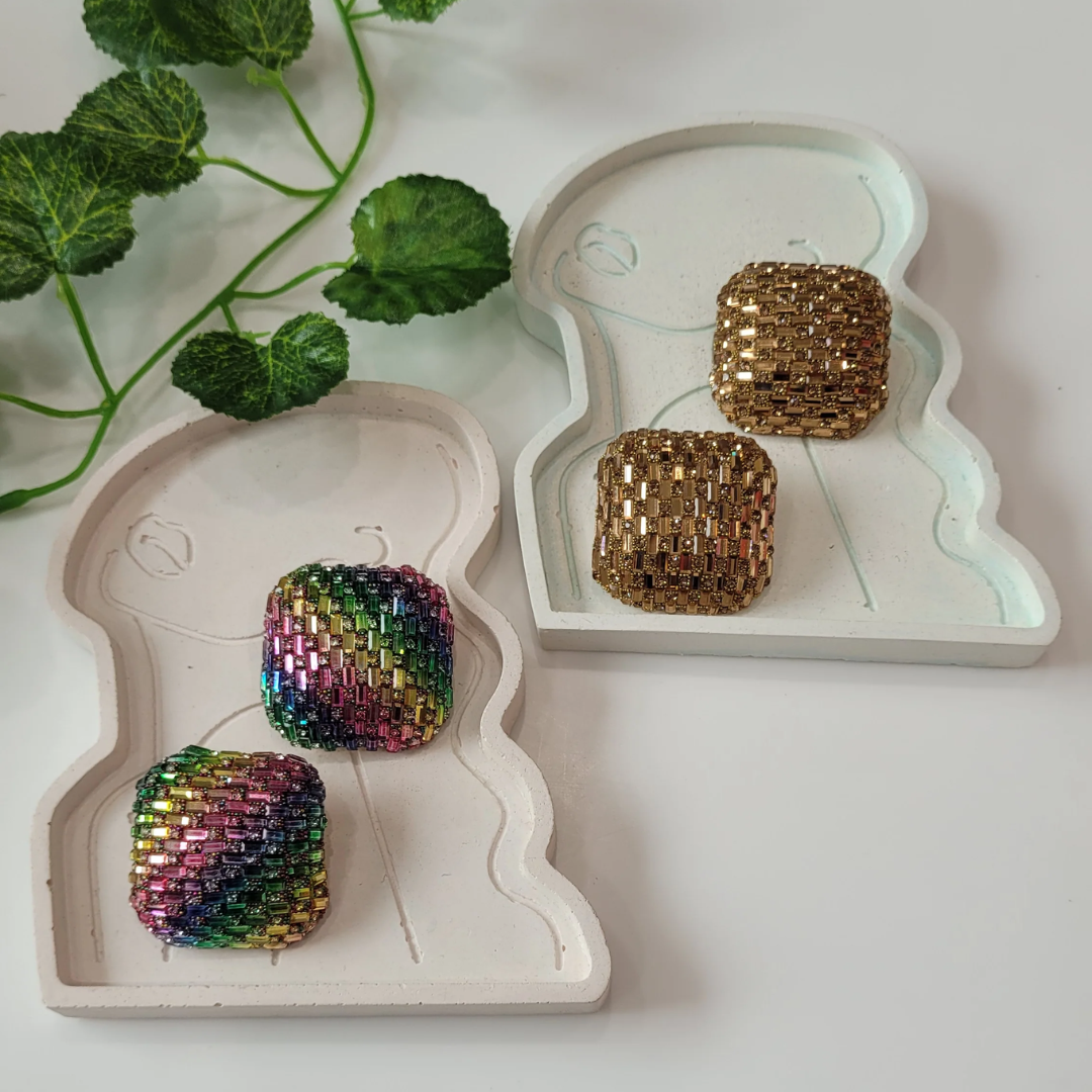 Size Matters - Multicolour Oversize Stone Stud Earrings