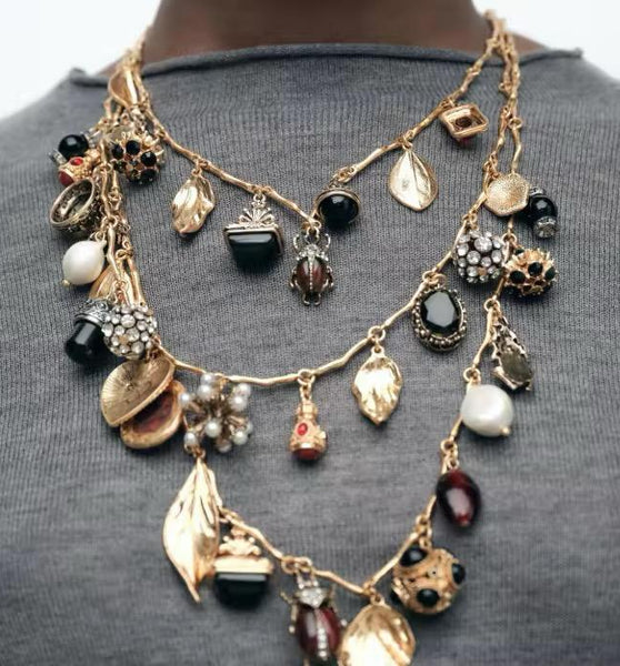 3 Layer Exotic Charm Necklace