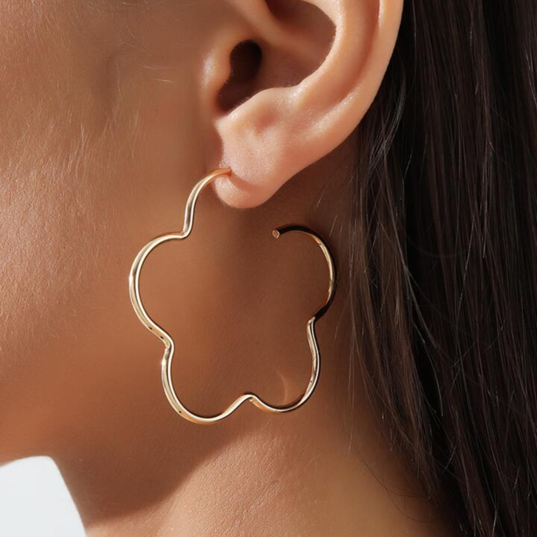 Golden Blooming Alloy Earrings