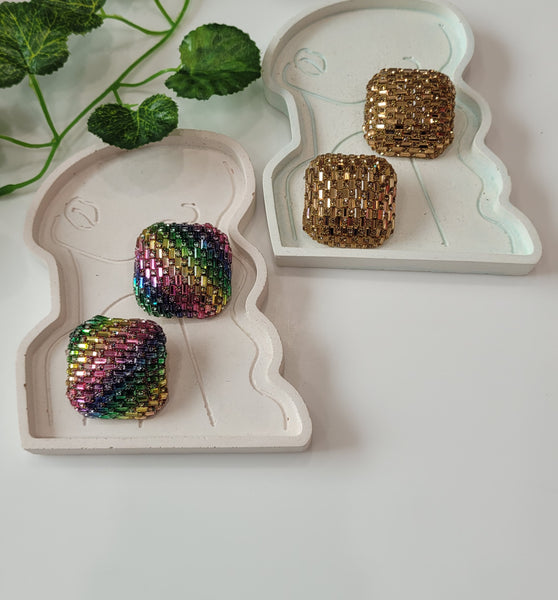 Size Matters - Multicolour Oversize Stone Stud Earrings