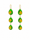 Hand painted Brass Tiger Teardrop Enamel Earrings