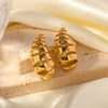 Golden Ellipse Stud Drop Earrings