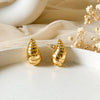 Golden Ellipse Stud Drop Earrings