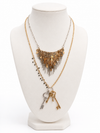 Silver Key Charm Layered Necklace