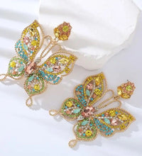 Stone studded Butterfly Long Earrings