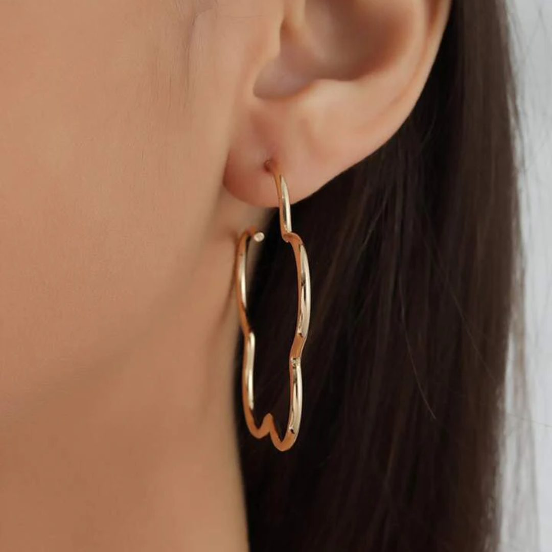 Golden Blooming Alloy Earrings