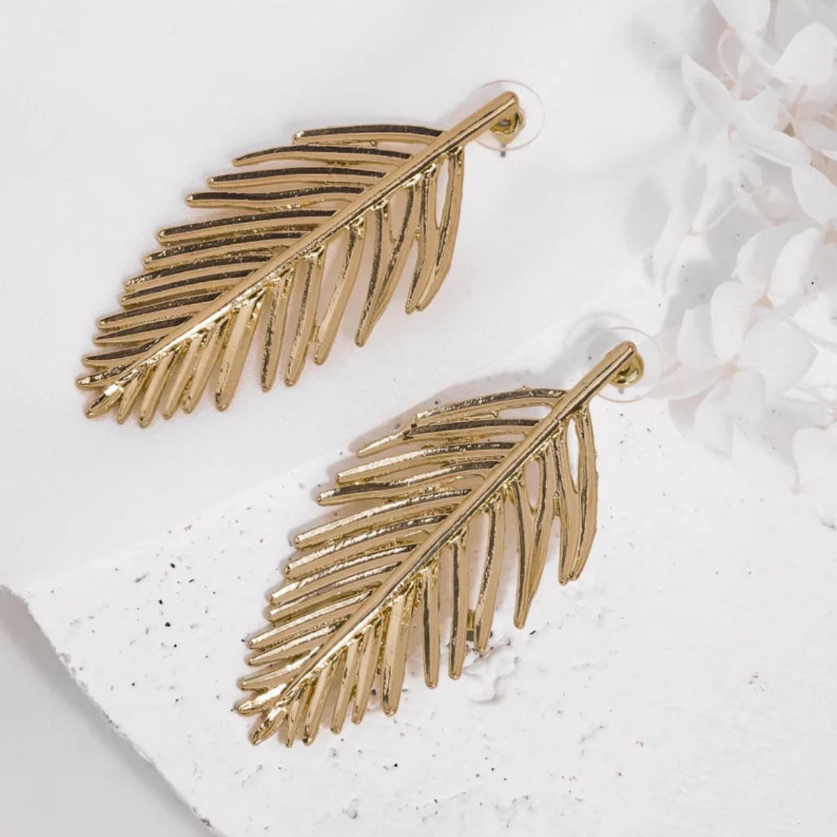 Golden Whispering Leaves Earring