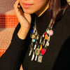 Bohemian styled multi layered charm necklace