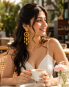 Floral-motif Kashmiri Chandbali Earrings