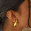 Golden Elliptical Dews of Monsoon Drop Earrings