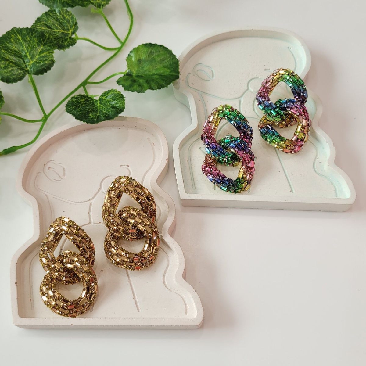 Hoop A Loop - Multicoloured Crystal Rhinestone Drop Earring