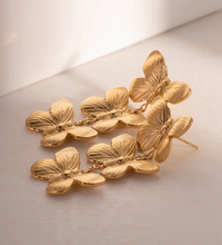 Golden Butterfly Long Earrings