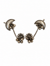 Antique Crescent Moon Floral Earcuffs