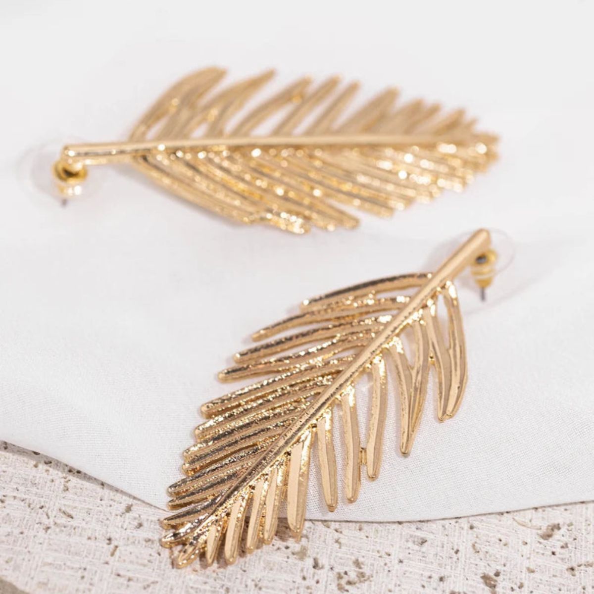 Golden Whispering Leaves Earring