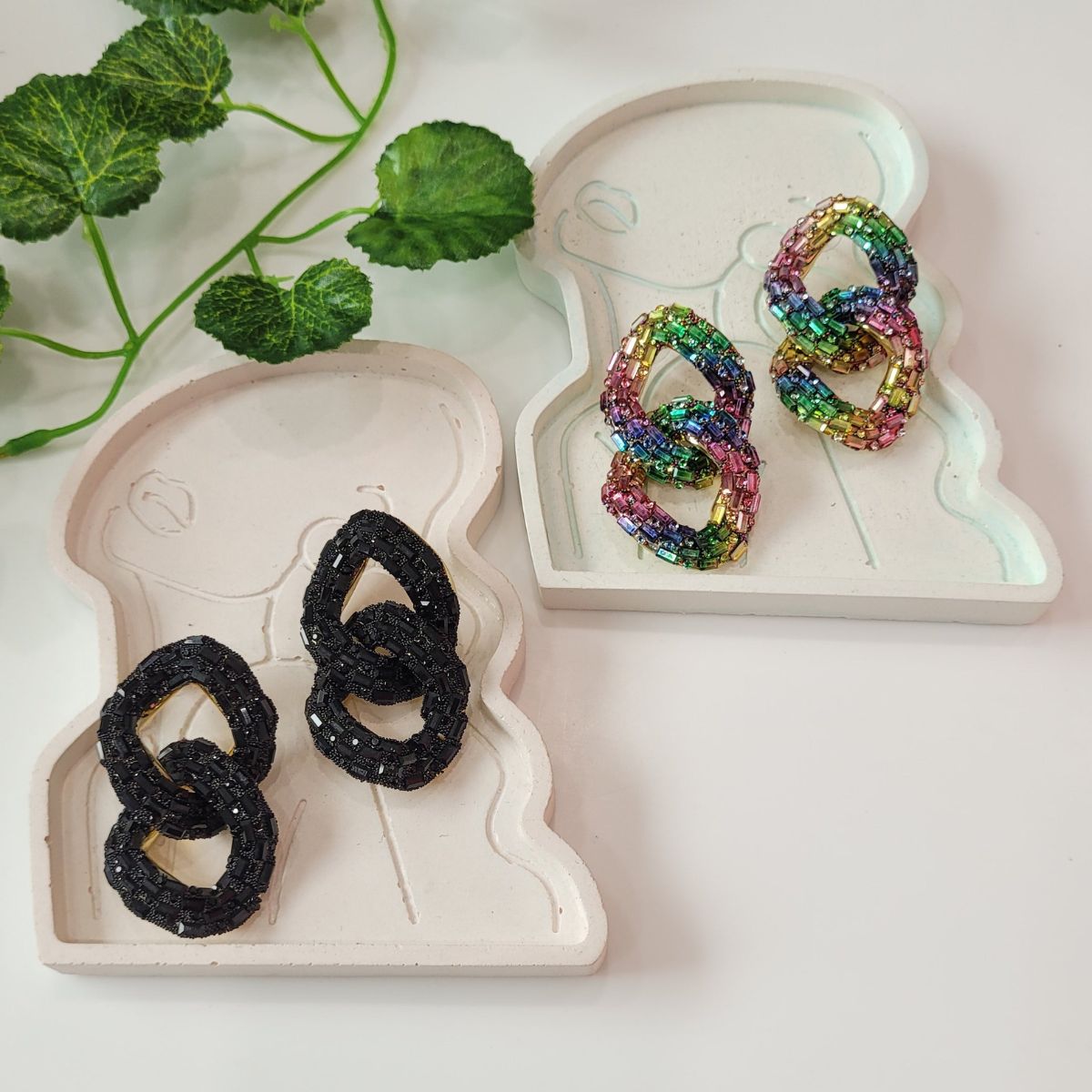 Hoop A Loop - Multicoloured Crystal Rhinestone Drop Earring