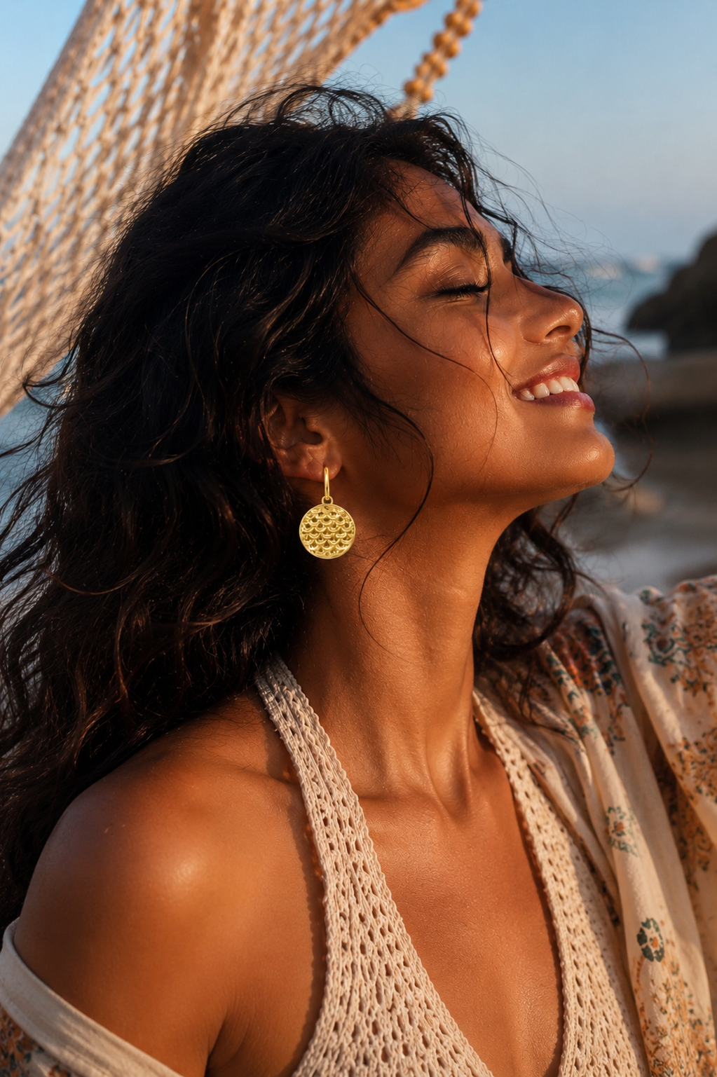 Aureate Scallop Disc Earrings