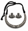 Oxidised Hasli Necklace with Earrings