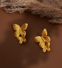 Golden Butterfly Duo Stud Earrings