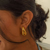 Golden Elliptical Dews of Monsoon Drop Earrings