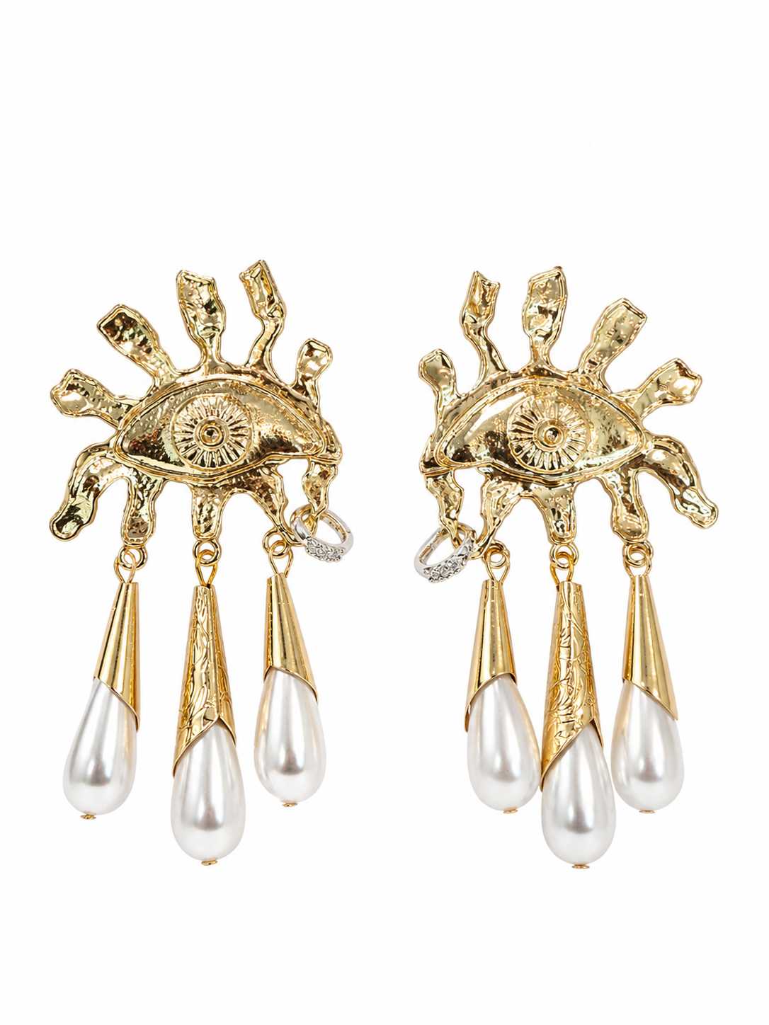 Evil Eye Pearl Danglers