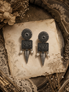 Oxidised Pearl Hanging Earrings