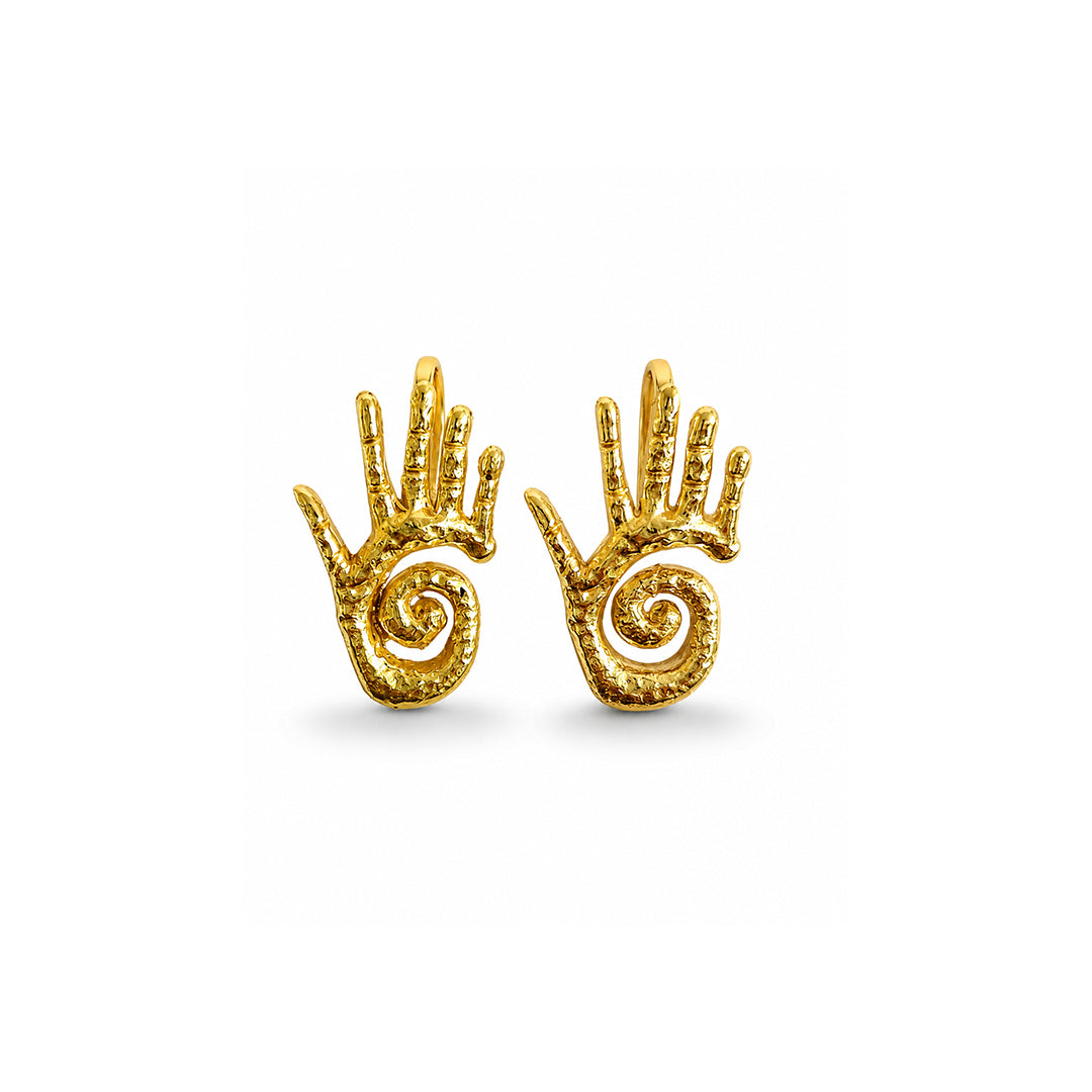 Golden Palmlet Ear Cuff