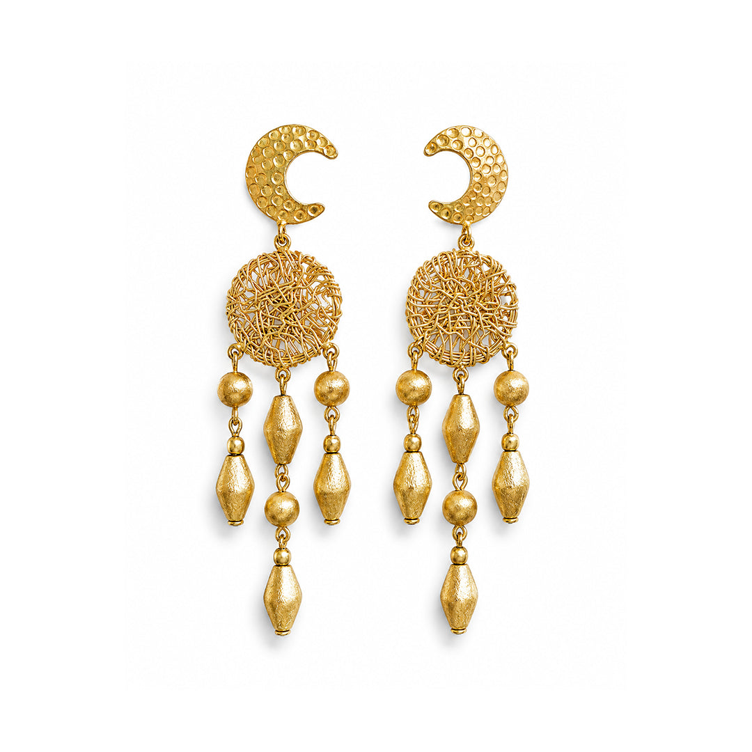 Gold-finish Crescent Dream Earrings