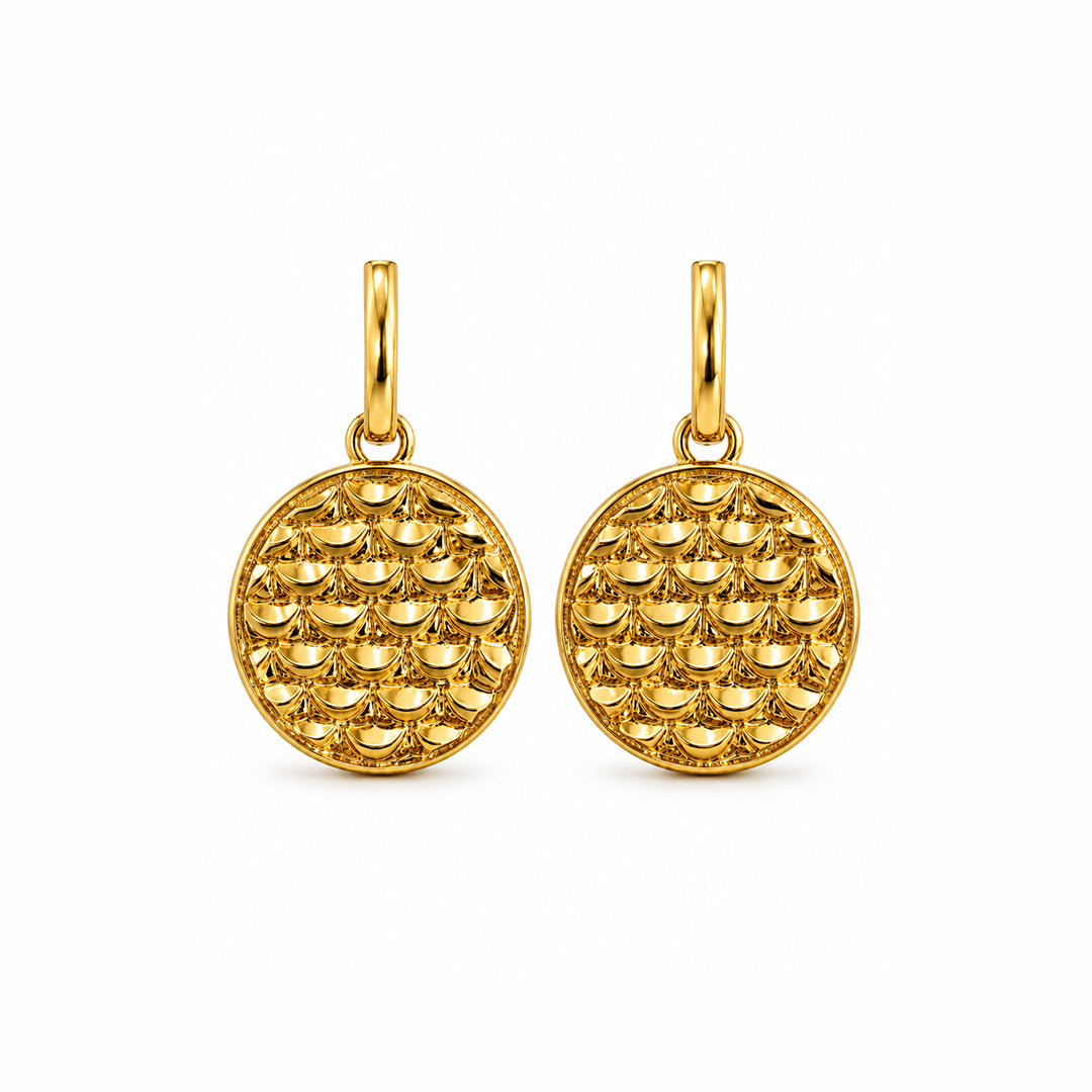 Aureate Scallop Disc Earrings