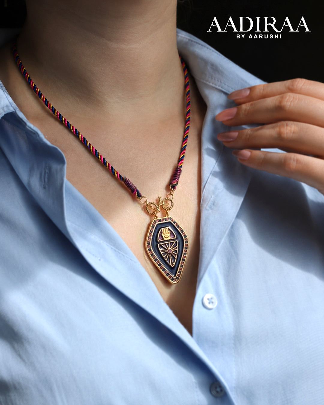 Midnight Blue Leaf Necklace